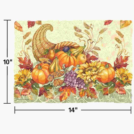 Hoffmaster 10" x 14" Burnt Edge Fall Bounty Paper Placemats 1000 PK 311119